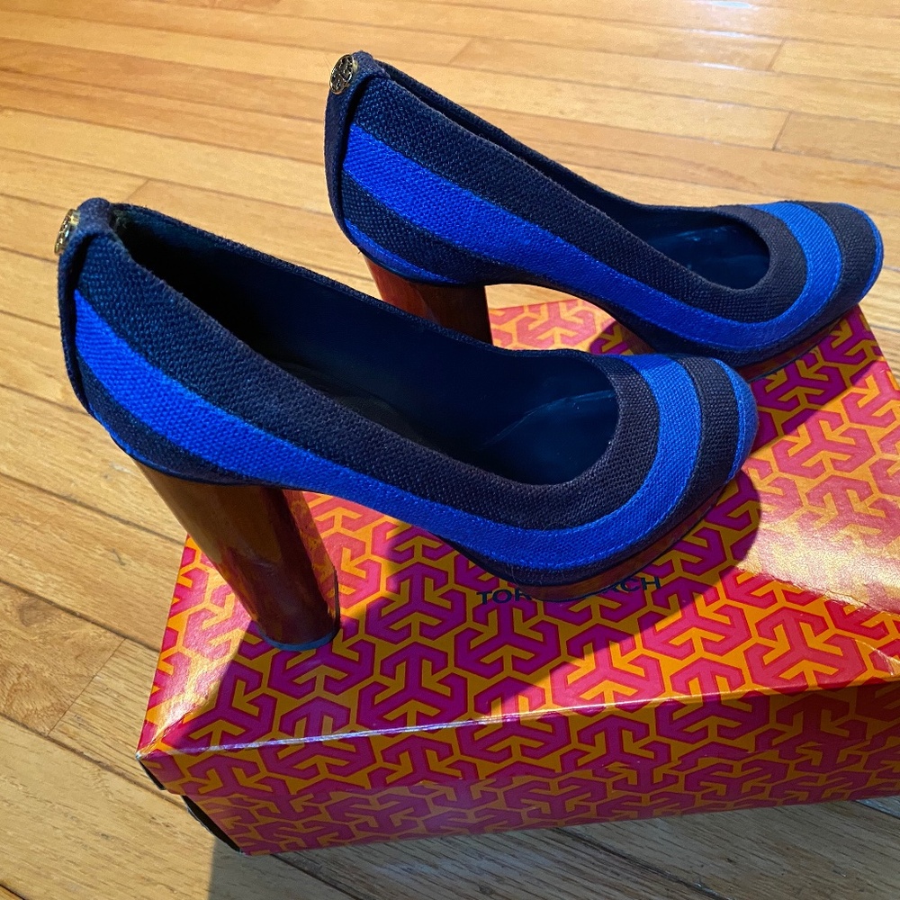 Adorable Tory Burch & Cobalt Blue heels - Picture 3 of 13